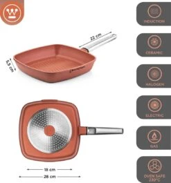 Westinghouse Pannenset Performance (Wokpan + Grillpan) ø 28 Cm - Rood - Inductie En Alle Andere Warmtebronnen -Koken Pro Verkoopwinkel 1120x1200 3