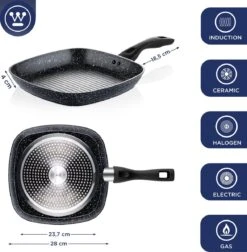 Westinghouse Pannenset Black Marble (Grillpan 28 Cm + Wokpan ø 30 Cm) - Inductie En Alle Andere Warmtebronnen -Koken Pro Verkoopwinkel 1176x1200