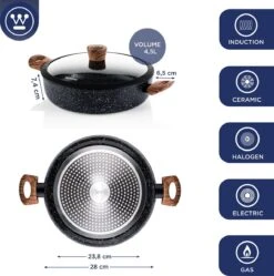 Westinghouse Pannenset Marble Wood (Wokpan ø 30 Cm + Braadpan + Hapjespan ø 28 Cm) - Inductie En Alle Andere Warmtebronnen 13 Westinghouse Pannenset Marble Wood (Wokpan ø 30 Cm + Braadpan + Hapjespan ø 28 Cm) - Inductie En Alle Andere Warmtebronnen -Koken Pro Verkoopwinkel 1190x1200 1