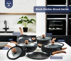 Westinghouse Pannenset Marble Wood (Wokpan ø 30 Cm + Braadpan + Hapjespan ø 28 Cm) - Inductie En Alle Andere Warmtebronnen 15 Westinghouse Pannenset Marble Wood (Wokpan ø 30 Cm + Braadpan + Hapjespan ø 28 Cm) - Inductie En Alle Andere Warmtebronnen -Koken Pro Verkoopwinkel 1200x1032