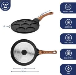 Westinghouse Pannenkoekpannenset Marble Wood - ø 26 En 28 Cm - Inductie En Alle Andere Warmtebronnen 13 Westinghouse Pannenkoekpannenset Marble Wood - ø 26 En 28 Cm - Inductie En Alle Andere Warmtebronnen -Koken Pro Verkoopwinkel 1200x1185