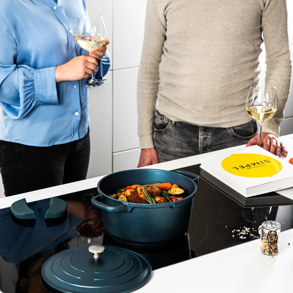 Westinghouse Pannenset Performance (Braadpan + Hapjespan) ø 28 Cm - Blauw - Inductie En Alle Andere Warmtebronnen 5 Westinghouse Pannenset Performance (Braadpan + Hapjespan) ø 28 Cm - Blauw - Inductie En Alle Andere Warmtebronnen - Afbeelding 3