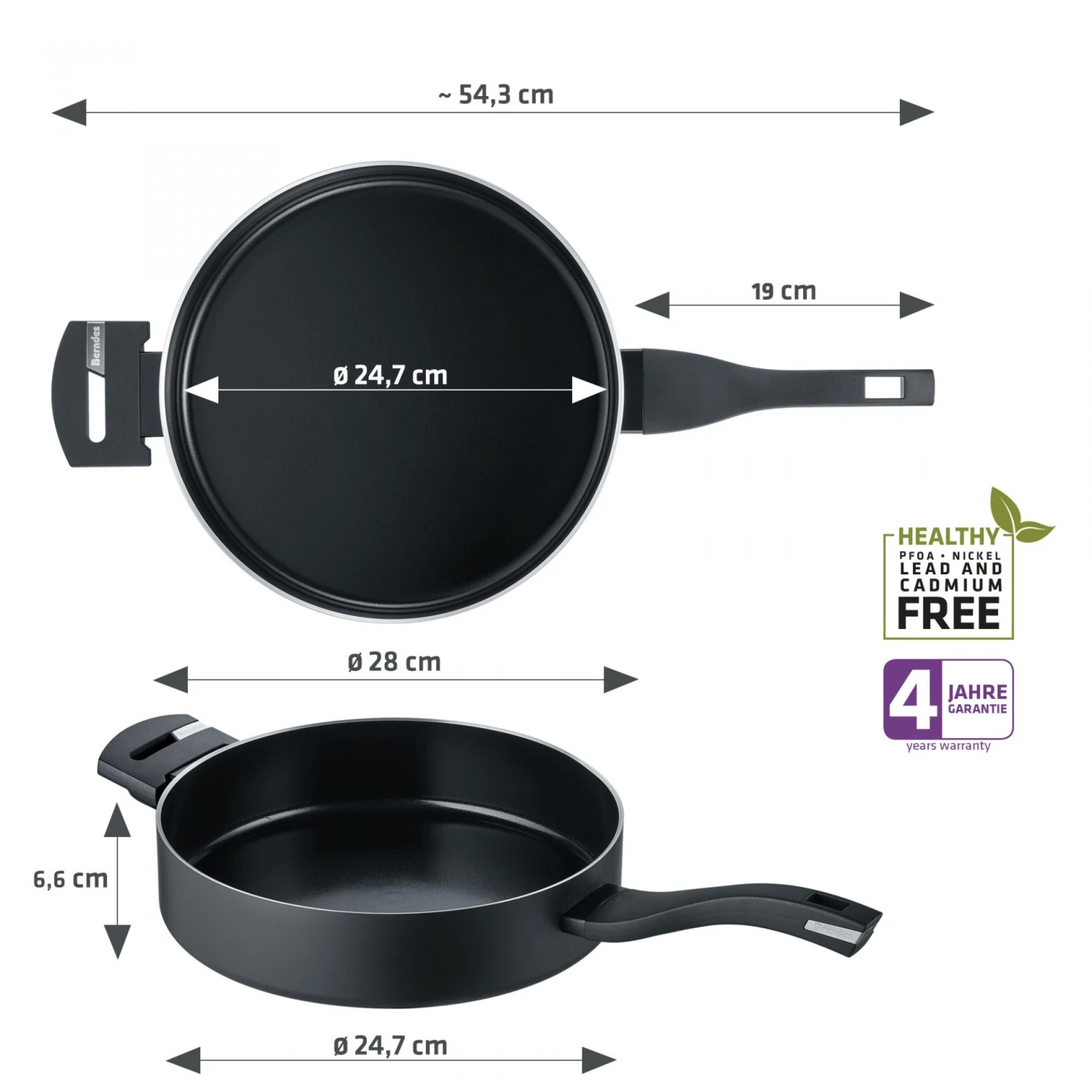 Berndes Hapjespan B.Green - ø 28 Cm / 3.5 Liter - Standaard Anti-aanbaklaag 5 Berndes Hapjespan B.Green - ø 28 Cm / 3.5 Liter - Standaard Anti-aanbaklaag - Afbeelding 4