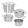 Demeyere - 4 Delige Pannenset (Kookpan ø 18 / 20 / 24 Cm + Steelpan ø 16 Cm) + Deksels Resto 3 - RVS -Koken Pro Verkoopwinkel 5412191880173 SET88017