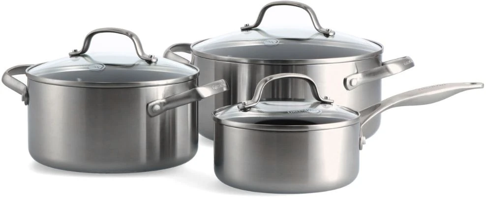 GreenPan Pannenset Geneva - RVS - 3 Delige Set 3 GreenPan Pannenset Geneva - RVS - 3 Delige Set