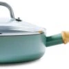 GreenPan Hapjespan Met Deksel - Mayflower - ø 24 Cm / 2.6 Liter - Keramische Anti-aanbaklaag -Koken Pro Verkoopwinkel Afbeeldingen CL 84