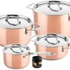 DUCQ Pannenset (Kookpan ø 18 / 20 / 20 Cm + Steelpan ø 16 Cm) + Deksels - Koper - 4 Delige Set -Koken Pro Verkoopwinkel CL productafbeeldingen 16 2