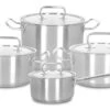 Demeyere - 4 Delige Pannenset (Kookpan ø 18 / 20 / 24 Cm + Steelpan ø 18 Cm) + Deksels Classic 3 - RVS -Koken Pro Verkoopwinkel Demeyere Pannenset Resto