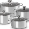 Le Creuset 4 Delige Pannenset Signature - RVS - Inductie - 4 Kookpannen - Inclusief Deksels -Koken Pro Verkoopwinkel LC 20200722 HL PS FS 96605400000000 001