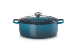 Le Creuset Braadpan Signature - Ovaal - Deap Teal - ø 29 Cm / 4.7 Liter -Koken Pro Verkoopwinkel LC 20210125 HL PS FS 21178296422430 001