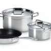 Le Creuset 3- Delige Pannenset 3-ply - RVS - Inductie - Koekenpan, Kookpan & Steelpan - Inclusief 2 Deksels -Koken Pro Verkoopwinkel LC 20210610 ZS PS FS 53808000010050 001 2