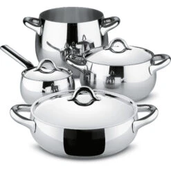 Alessi Pannenset Mami - SG100S7 - 4 Delige Set - Door Stefano Giovannoni