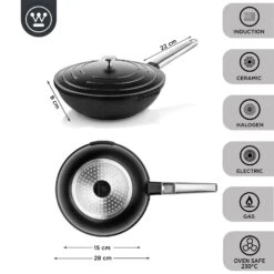 Westinghouse Wokpan Performance - Blissful Black - ø 28 Cm - Standaard Anti-aanbaklaag -Koken Pro Verkoopwinkel WCCW0095028BK 3