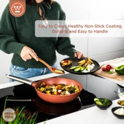 Westinghouse Koekenpan Performance - Rebel Red - ø 24 Cm - Standaard Anti-aanbaklaag -Koken Pro Verkoopwinkel WCFP0095024OR 4