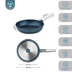 Westinghouse Koekenpan Performance - Bravery Blue - ø 28 Cm - Standaard Anti-aanbaklaag -Koken Pro Verkoopwinkel WCFP0095028BL 3
