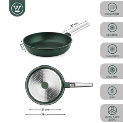 Westinghouse Koekenpan Performance - Gracious Green - ø 28 Cm - Standaard Anti-aanbaklaag -Koken Pro Verkoopwinkel WCFP0095028SG 3