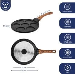 Westinghouse Pannenkoekenpan - Zwart - ø 26 Cm - Standaard Anti-aanbaklaag -Koken Pro Verkoopwinkel WCFP2009026MBB 3 scaled 1