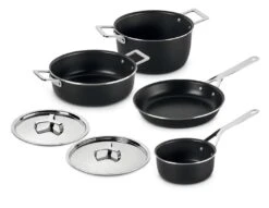Alessi Pannenset Pots&Pans - AJM100S6 A - Zwart - 4 Delige Set - Door Jasper Morrison -Koken Pro Verkoopwinkel alessi pannenset pots pans zwart