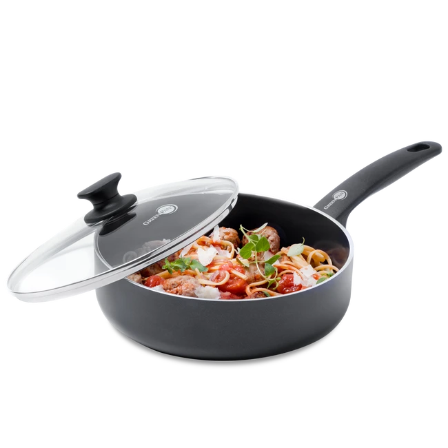 GreenPan Hapjespan Met Deksel - Cambridge - Infinity Black - ø 24 Cm / 3.1 Liter - Keramische Anti-aanbaklaag - Afbeelding 2