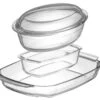 Sareva 2 Ovenschalen + 1 Broodbakvorm - Hittebestendig Glas -Koken Pro Verkoopwinkel sareva ovenschalen